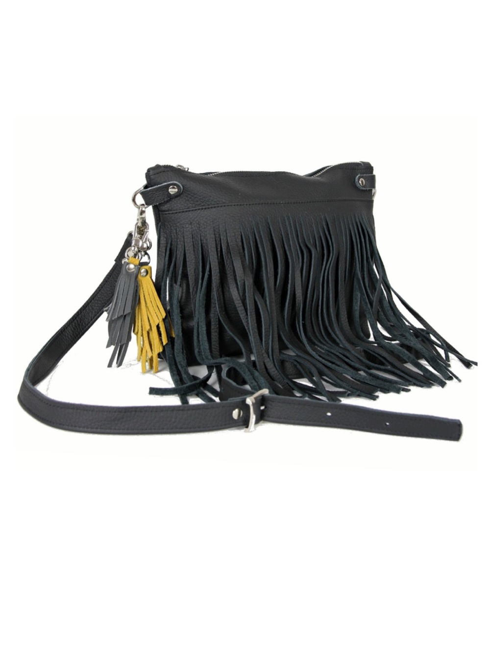 NEW Handmade Cowhide Leather Fringe Crossbody Purse - Stampede Western Boho